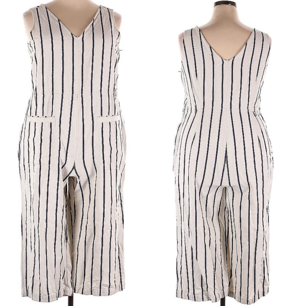 Madewell Striped Linen Wide-Leg Jumpsuit